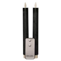 Anna’s Collection 2st. LED Rustiek Wax Diner Kaars Antiek Groen H23 Cm