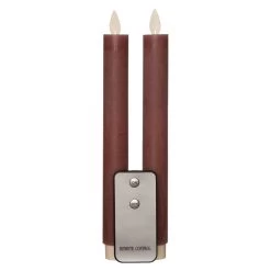 Anna’s Collection 2st. LED Rustiek Wax Diner Kaars Antiek Roze H23 Cm