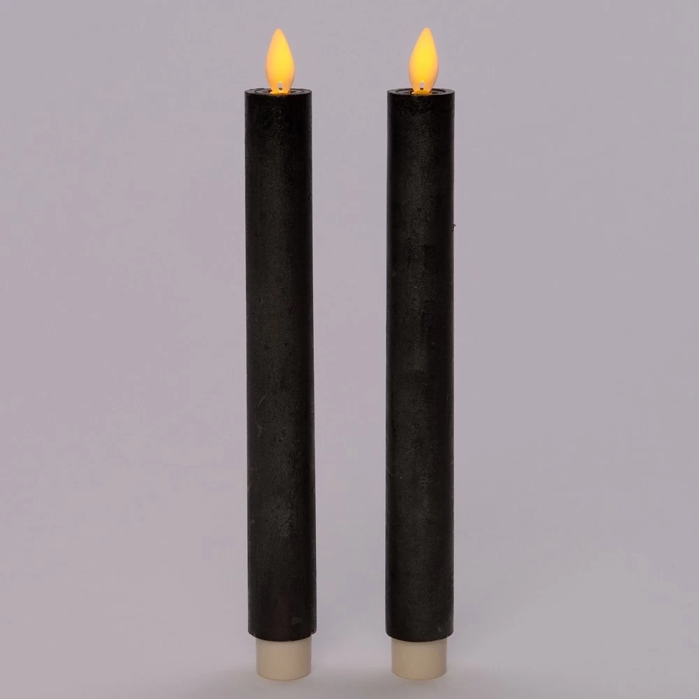 Anna’s Collection 2st. LED Rustiek Wax Diner Kaars Antraciet H23 Cm 4 Anna’s Collection 2st. LED Rustiek Wax Diner Kaars Antraciet H23 Cm - Afbeelding 2