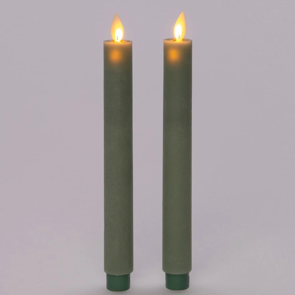 Anna’s Collection 2st. LED Rustiek Wax Diner Kaars Jade Groen H23 Cm 4 Anna’s Collection 2st. LED Rustiek Wax Diner Kaars Jade Groen H23 Cm - Afbeelding 2