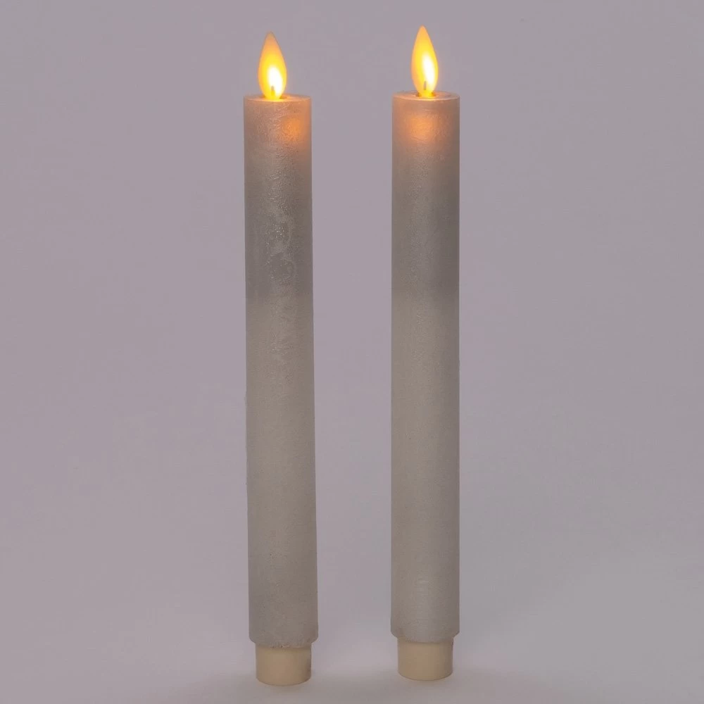 Anna’s Collection 2st. LED Rustiek Wax Diner Kaars Parel H23 Cm 4 Anna’s Collection 2st. LED Rustiek Wax Diner Kaars Parel H23 Cm - Afbeelding 2