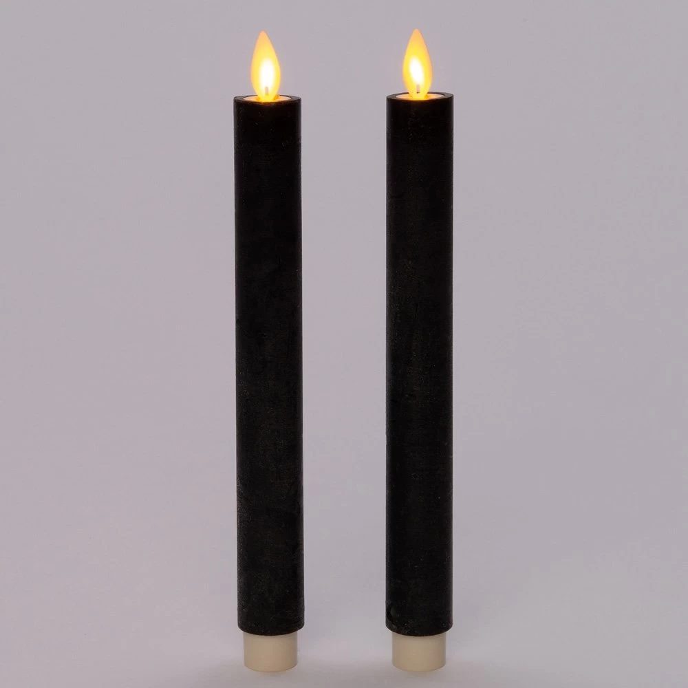 Anna’s Collection 2st. LED Rustiek Wax Diner Kaars Zwart H23 Cm 4 Anna’s Collection 2st. LED Rustiek Wax Diner Kaars Zwart H23 Cm - Afbeelding 2