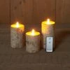 Berken LED-kaarsenset Met Bewegende Vlam 7,5 X 10/12,5/15 Cm Wit Met Afstandbediening