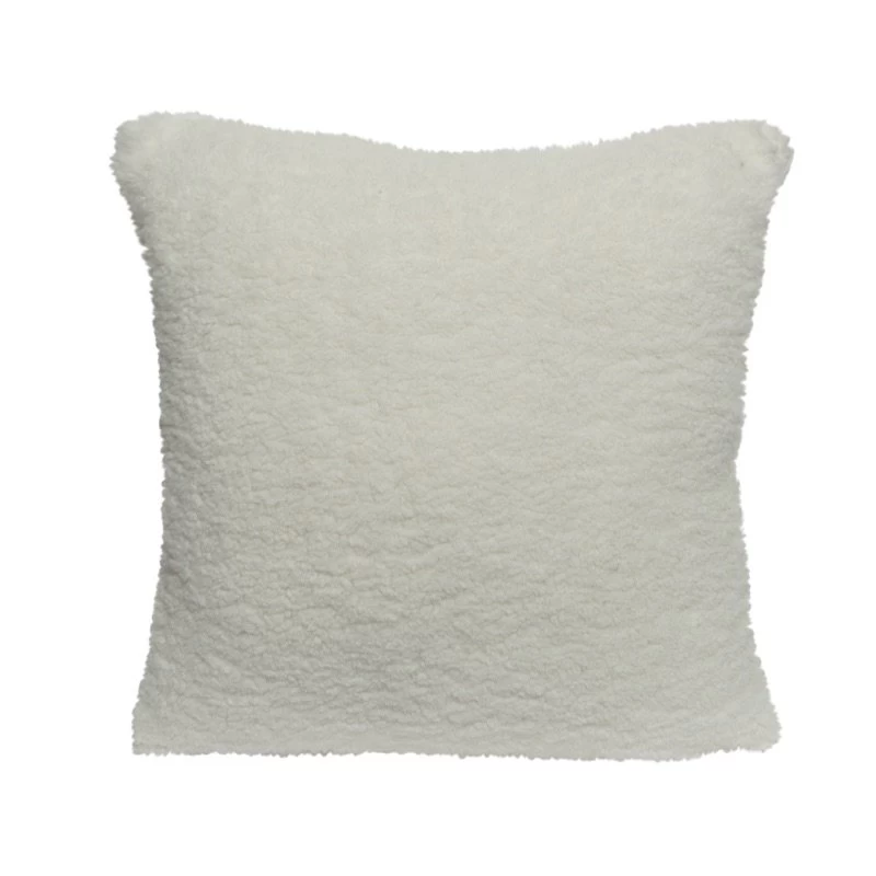 Decoris Kussen Polyester Square Teddy Fur Teddy Fur - Wit 3 Decoris Kussen Polyester Square Teddy Fur Teddy Fur - Wit