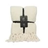 Decoris Sprei Polyester Teddy With Fringes - Wit