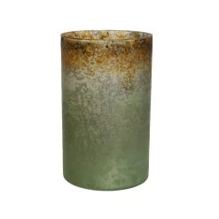 Decoris Theelichthouder Glas Colorful Antique - Mosgroen