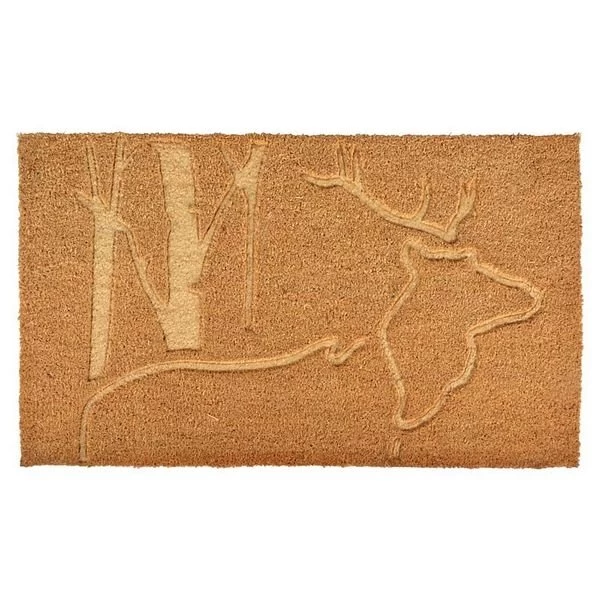 ESSCHERT DESIGN Deurmat Kokos Reliëf Hert 3 ESSCHERT DESIGN Deurmat Kokos Reliëf Hert