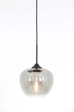 Hanglamp MAYSON Mat Zwart/Smoke - 23 X 23 X 18 Cm