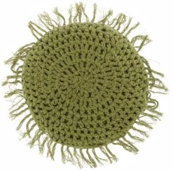 Unique Living Kussen Tufo Olive Green - Ø 45 Cm