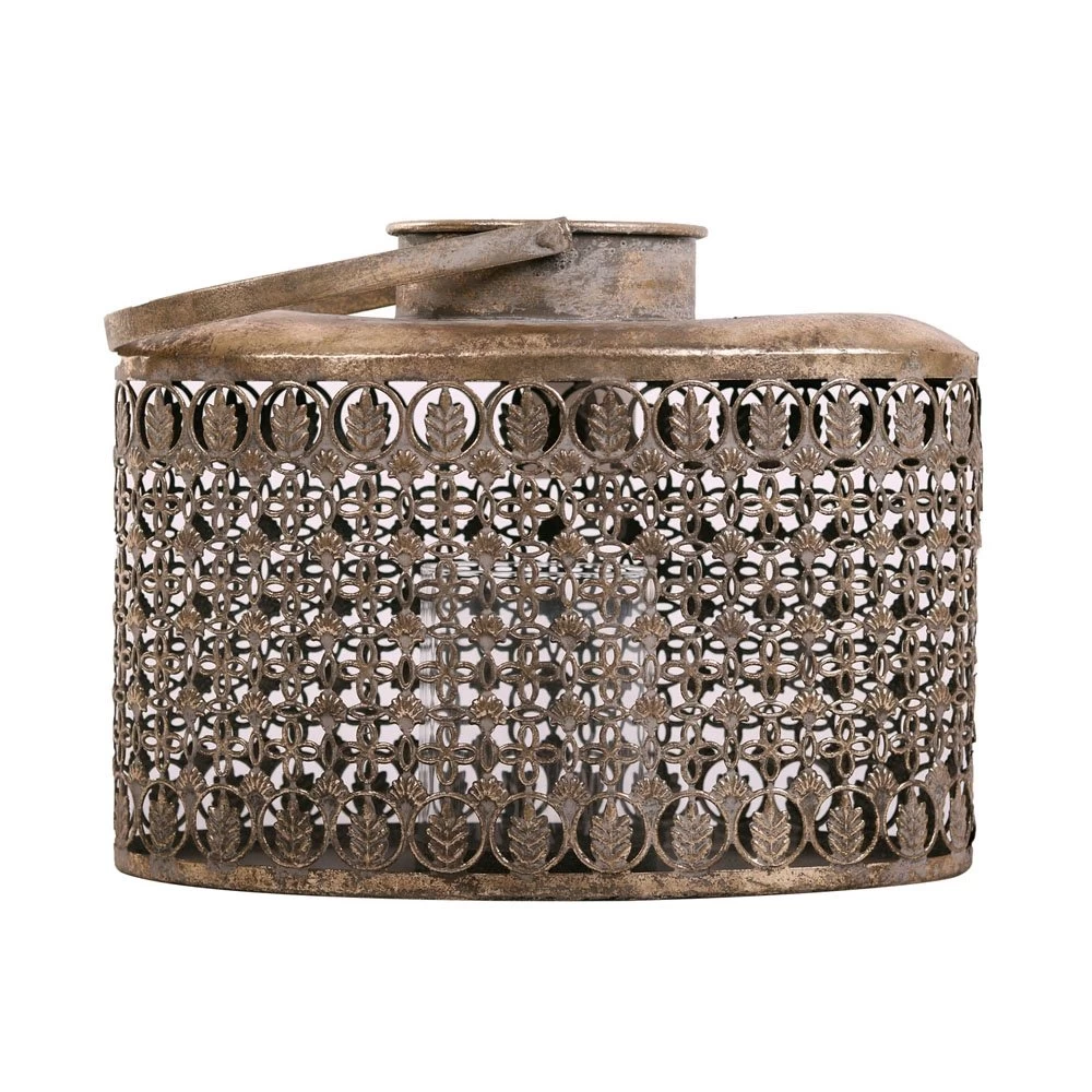 Lantaarn Metaal White Gold - 31 X 17,7 X 46,5 Cm 3 Lantaarn Metaal White Gold - 31 X 17,7 X 46,5 Cm