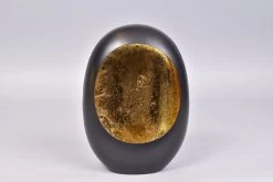 Marrakech Egg T-Light Black/Gold - 17 X 9 X 24 Cm