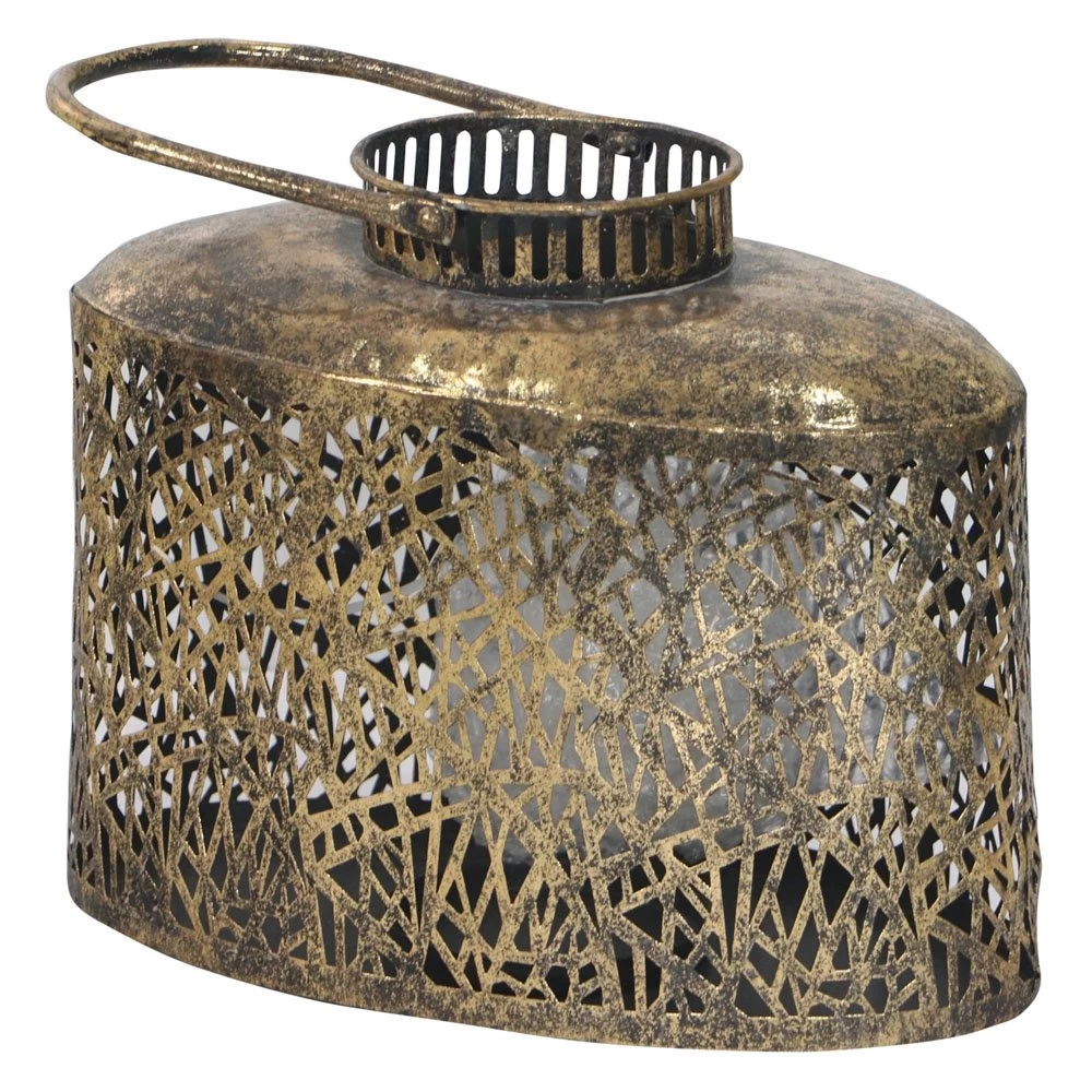 Lantaarn Metaal White Gold - 31 X 17,5 X 40,5 Cm 3 Lantaarn Metaal White Gold - 31 X 17,5 X 40,5 Cm