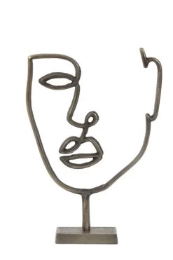 Ornament FACE Antiek Brons - 37 X 24 X 6 Cm