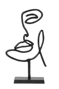 Ornament FACE Mat Zwart - 43 X 24 X 8 Cm