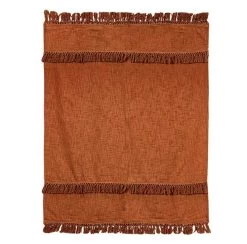 Unique Living Plaid Saba Leather Brown - 180 X 130 Cm