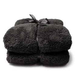 Unique Living Plaid Teddy Dark Grey - 200 X 150 Cm