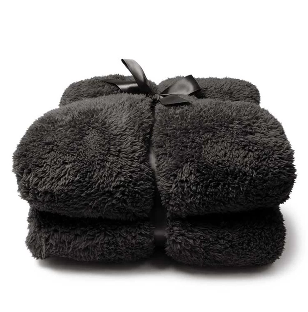 Unique Living Plaid Teddy Dark Grey - 200 X 150 Cm 3 Unique Living Plaid Teddy Dark Grey - 200 X 150 Cm