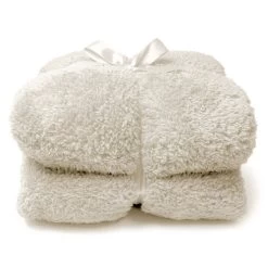 Unique Living Plaid Teddy Dove White - 150 X 200 Cm