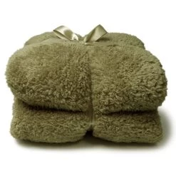 Unique Living Plaid Teddy Moss Green - 150 X 200 Cm