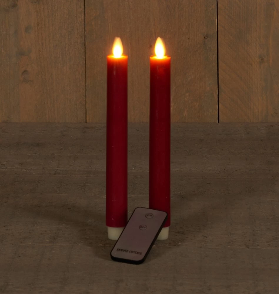 Anna’s Collection 2st. LED Rustiek Wax Diner Kaars Bordeaux H23 Cm 3 Anna’s Collection 2st. LED Rustiek Wax Diner Kaars Bordeaux H23 Cm