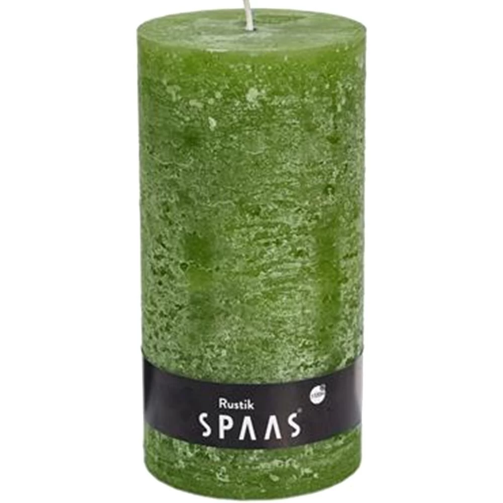 Rustieke Cilinderkaars 100/200 Mm 120u - Olijfgroen 2 Rustieke Cilinderkaars 100/200 Mm 120u - Olijfgroen