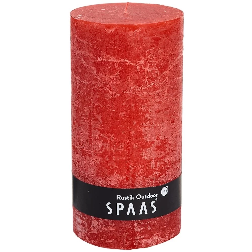 Rustieke Cilinderkaars 100/200 Mm 120u - Rood 3 Rustieke Cilinderkaars 100/200 Mm 120u - Rood