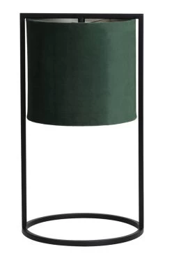 Tafellamp SANTOS Mat Zwart + Kap Donker Groen - 25 X 25 X 45 Cm