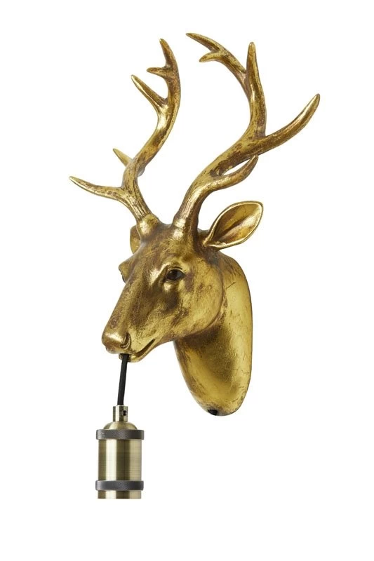 Wandlamp DEER Antiek Brons - 30 X 17,5 X 40 Cm 3 Wandlamp DEER Antiek Brons - 30 X 17,5 X 40 Cm