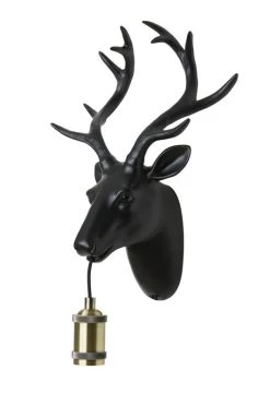 Wandlamp DEER Mat Zwart - 30 X 17,5 X 40 Cm