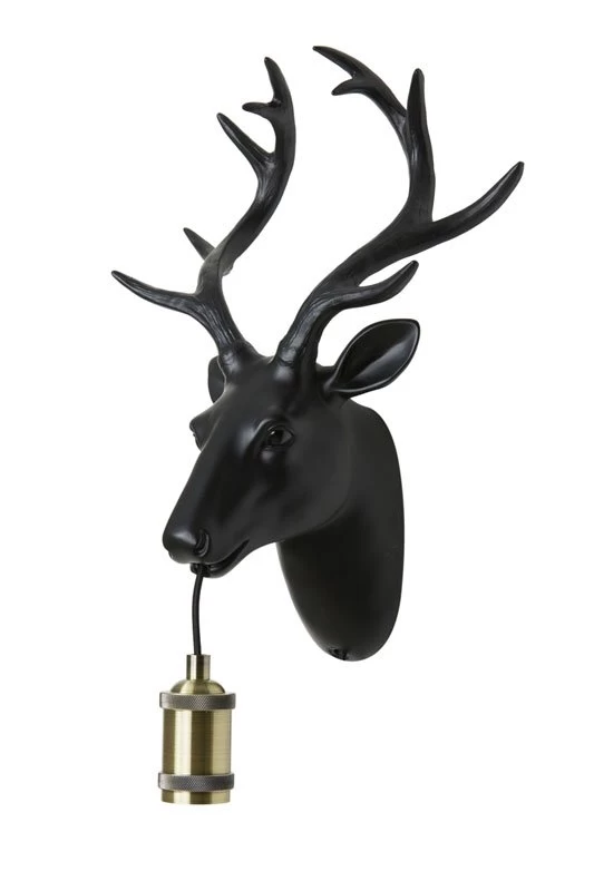 Wandlamp DEER Mat Zwart - 30 X 17,5 X 40 Cm 3 Wandlamp DEER Mat Zwart - 30 X 17,5 X 40 Cm
