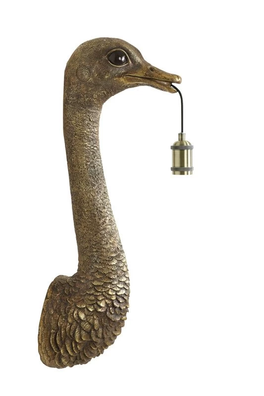 Wandlamp OSTRICH Antiek Brons - 25 X 19 X 72 Cm 3 Wandlamp OSTRICH Antiek Brons - 25 X 19 X 72 Cm