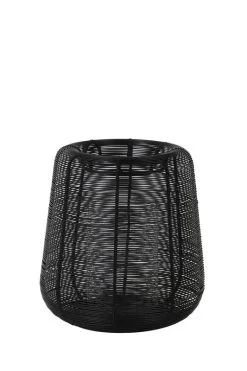 Windlicht ADETA Zwart + Glas - 22,5 X 22,5 X 24 Cm